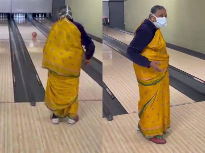 Viral Video Nenek-nenek Main Bowling dan Memukul Strike, Bikin Netizen Terhibur