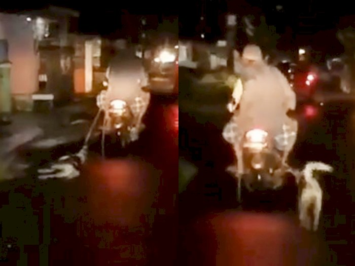 Viral Video Pemotor Seret Anjing Sambil Naik Motor, Aksinya Bikin Geram Netizen