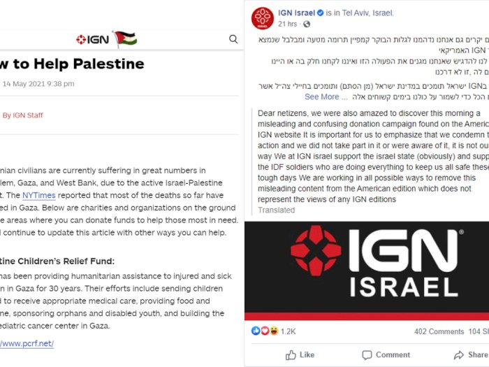 IGN Hapus Konten Dukungan ke Palestina Usai Kena Protes Cabangnya Sendiri di Israel