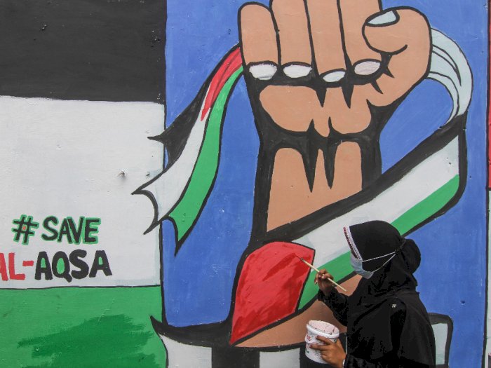 FOTO: Mural Solidaritas Palestina di Depok