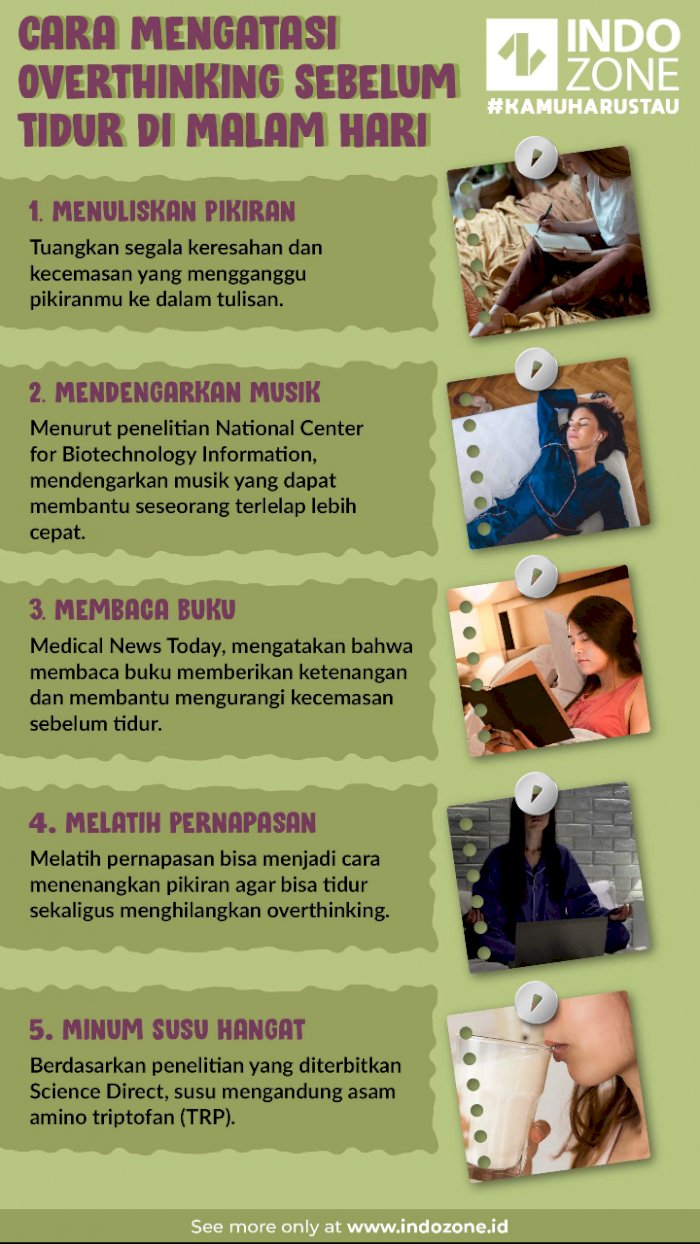 Cara Mengatasi Overthinking Sebelum Tidur di Malam Hari | Indozone.id