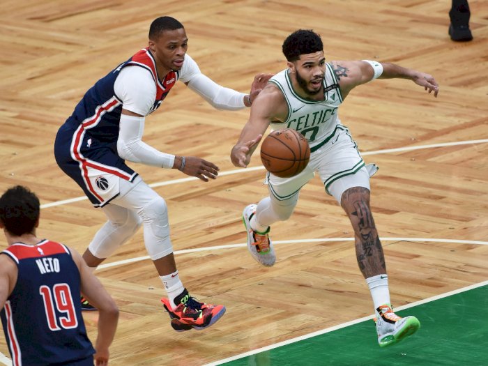 FOTO: Tatum Mencetak 50 Poin, Celtics Kalahkan Wizards 118-110 