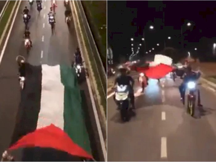 Sekelompok Pemotor Ini Ditangkap Setelah Bawa Bendera Palestina ke Jalanan
