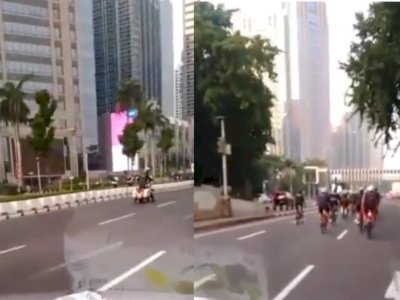 Viral! Pesepeda Konvoi Dikawal di Jakarta, Polisi Bantah Beri Pengawalan