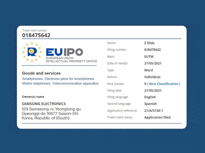 Setelah Z Roll, Samsung Kini Daftarkan Merek Dagang ‘Z Slide’ ke EUIPO!