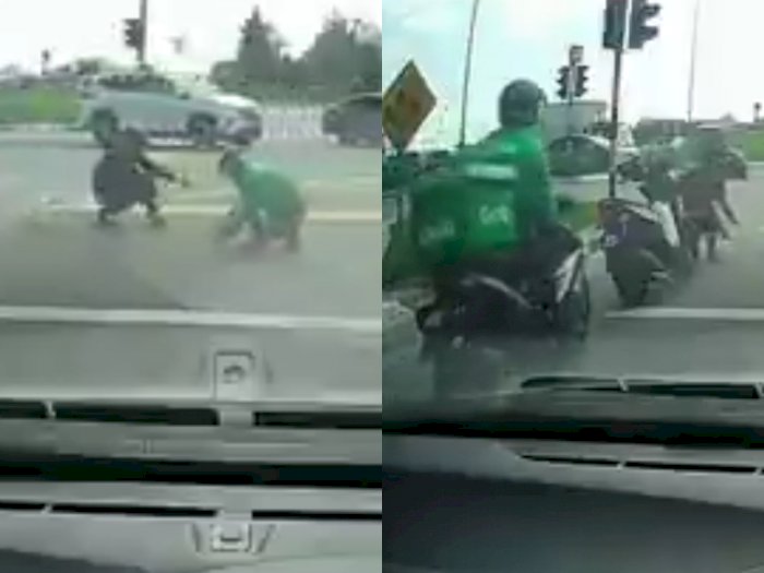 Salut! Video Driver Grab Bersihkan Paku yang Berserakan di Jalan Viral, Kini Banjir Pujian
