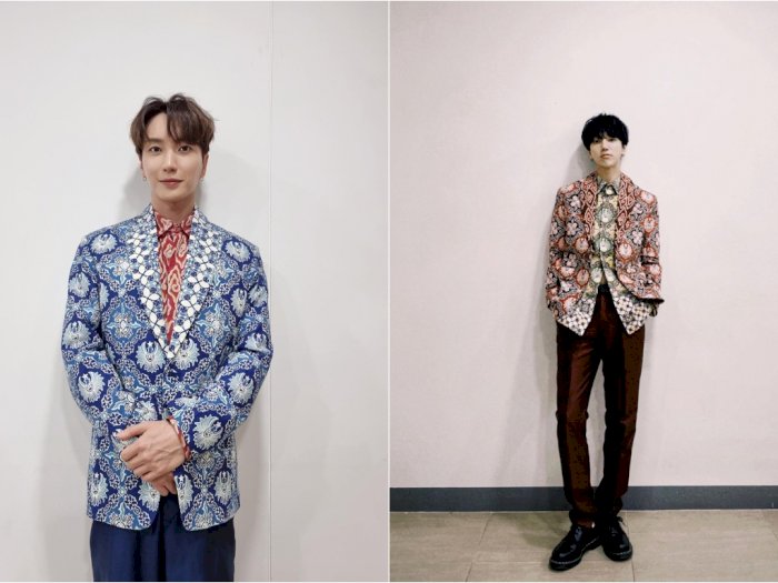 Potret 2 Personel Super Junior Pakai Batik Desain Ridwan Kamil, Disebut Mirip Warga Lokal