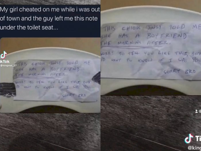 Pria Ini Kaget dengan Pesan di Kursi Toilet, Wanita yang Ditidurinya Ternyata Punya Pacar