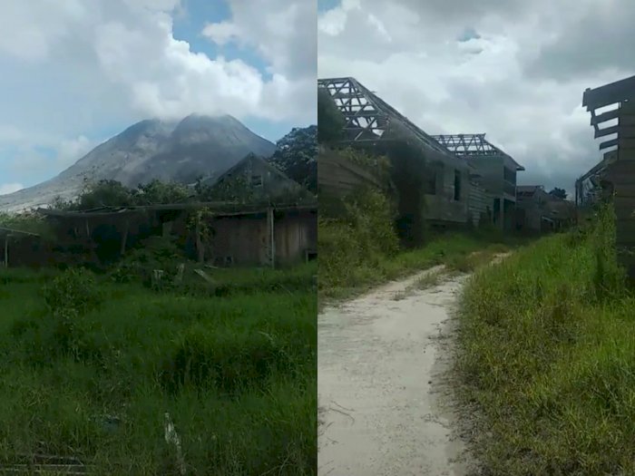 Video Penampakan Desa Tak Berpenghuni di Kaki Gunung Sinabung, Terlihat Agak Seram