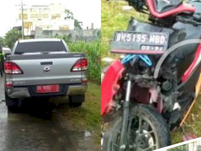 Gegara Lawan Arah, Mobil Dinas Syahbandar Utama Belawan Tabrak Motor di Jalan Kualanamu