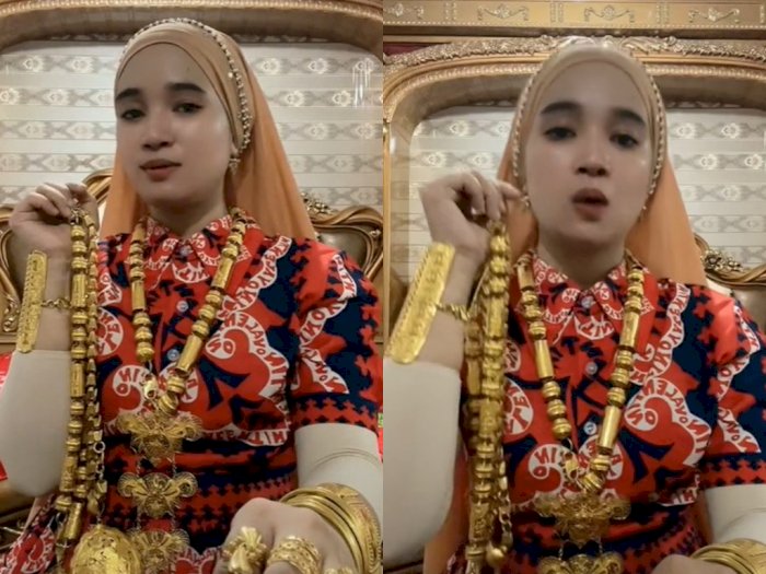 Aksi Wanita Tunjukkan Koleksi Emasnya yang Berkilau: Maaf Gak Bermaksud Sombong