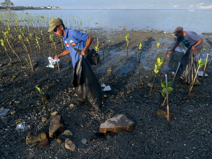 FOTO: Aksi Gotong Royong Bersihkan Pantai Dupa Indah