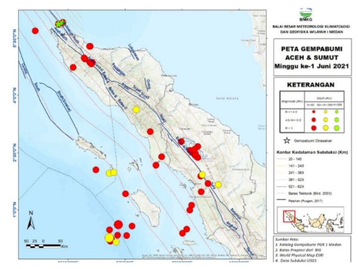 Dalam Sepekan Terakhir, Ada 48 Kali Terjadi Gempa di Sumut-Aceh