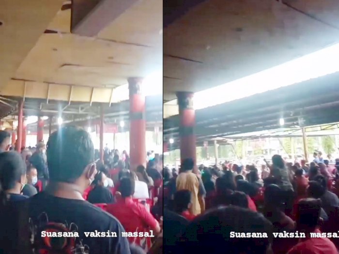 Video Pelaksanaan Vaksinasi Massal di Kota Medan yang Malah Picu Kerumunan