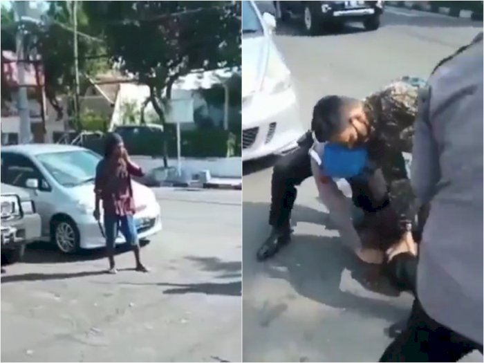 Duh! Pria Diduga ODGJ Bawa Golok Serang Mapolresta Yogyakarta, Polisi Perketat Keamanan