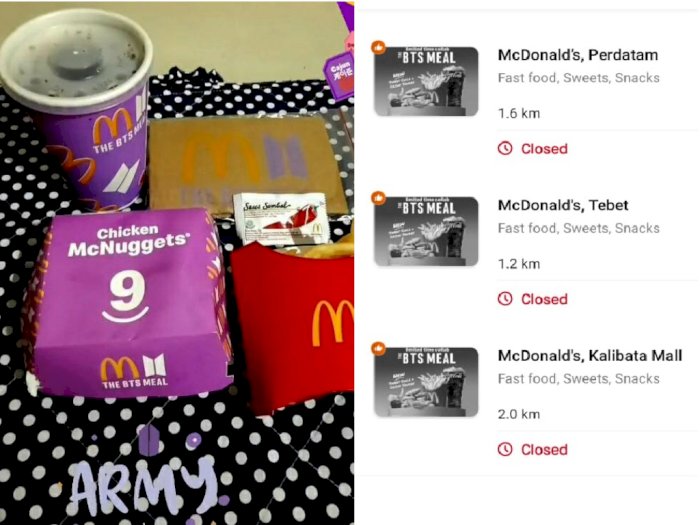 Kebanjiran Pesanan BTS Meal, Aplikasi GoFood dan GrabFood Tutup Orderan McDonald's
