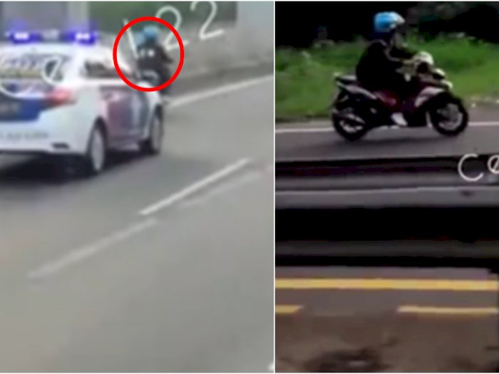 Viral Pemotor Masuk Jalan Tol Jakarta-Cikampek, 'Dikawal' Mobil Patwal dari Belakang