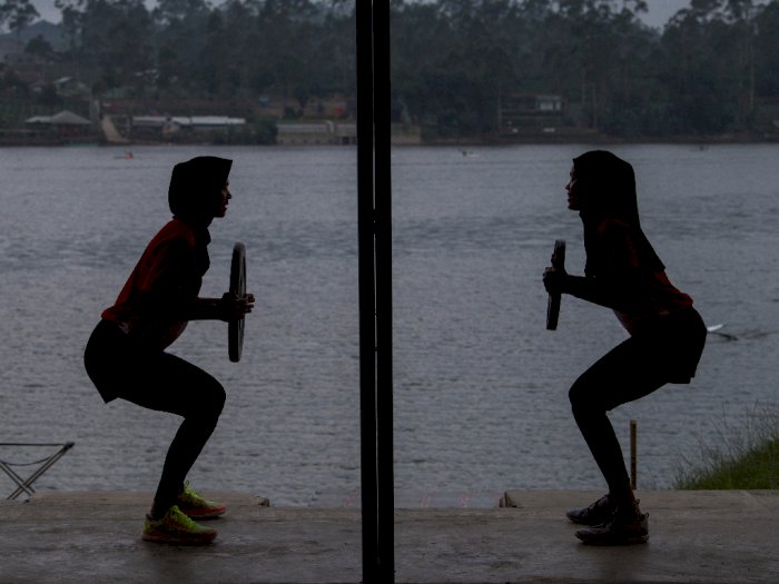 FOTO: Latihan Atlet Dayung Jelang Olimpiade Tokyo