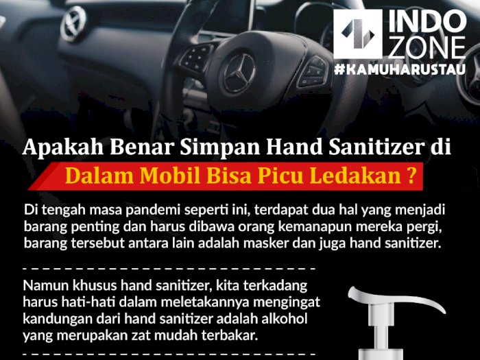 Apakah Benar Simpan Hand Sanitizer di Dalam Mobil Bisa Picu Ledakan?