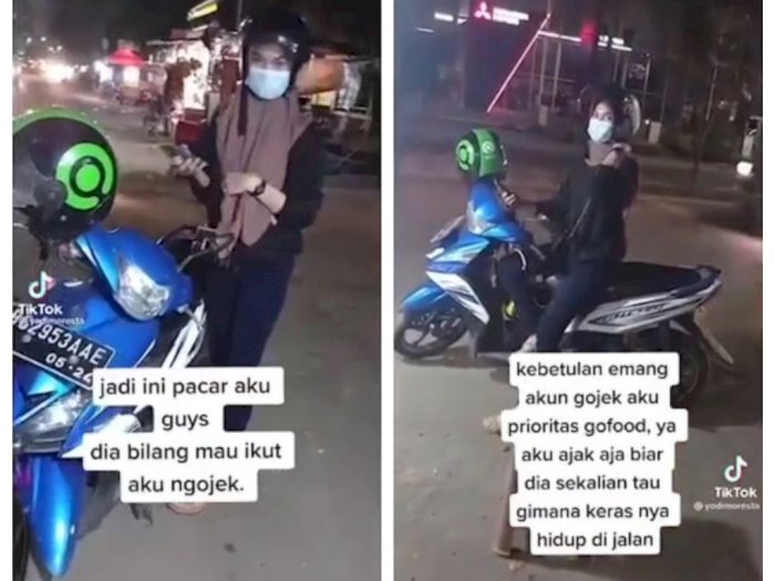 Driver Ojol Ajak Pacar Merasakan Kerasnya Hidup di Jalanan, Netizen Auto Nyinyir