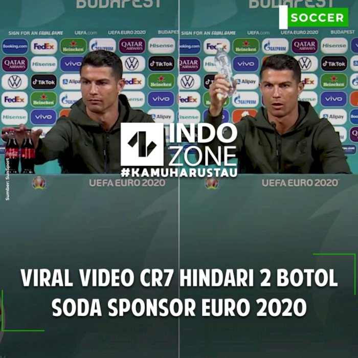 Viral Video CR7 Hindari 2 Botol Soda Sponsor EURO 2020