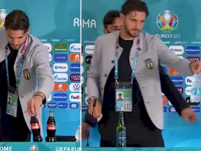 Seperti Ronaldo, Manuel Locatelli juga Singkirkan Botol Coca-Cola Saat Konferensi Pers