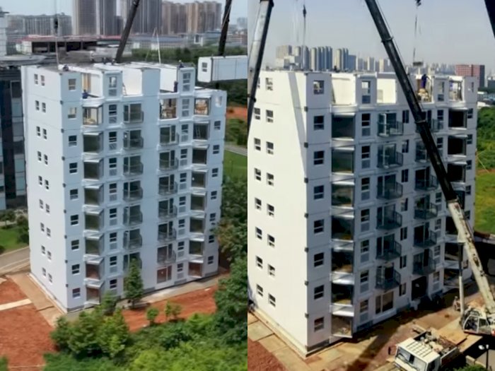 Wow! Perusahaan Tiongkok Bangun Gedung 10 Lantai Cuma dalam Waktu Sehari, Ini Videonya