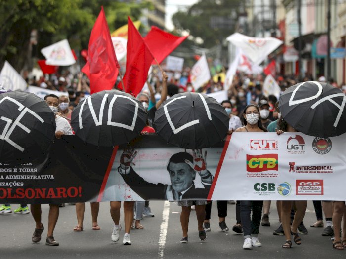 500 Ribu Kematian akibat Covid-19, Warga Brasil Berdemo Tuntut Presiden Jair Bolsonaro
