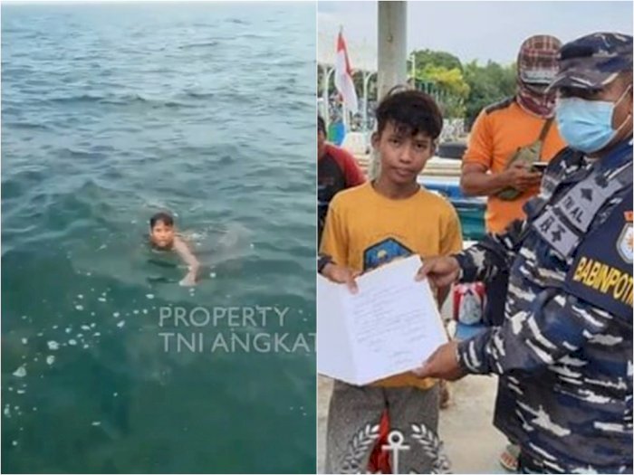 TNI AL Selamatkan Bocah Laki-laki Terombang-ambing di Tengah Laut, Diduga Jatuh dari Kapal