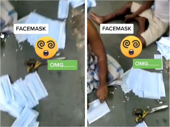 Viral Video Produksi Masker Tak Steril Hingga Ditaruh Di Lantai, Bikin Netizen Jijik