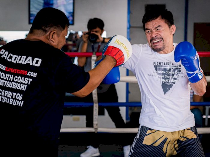 Mengintip Sesi Latihan Manny Pacquiao Jelang Hadapi Errol Spence, Masih Gesit di Umur 42