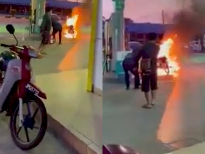 Viral Video Tabung Pemadam Api Rusak dan Gagal Menyelamatkan Sepeda Motor yang Terbakar
