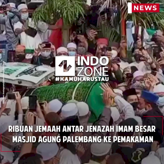 Ribuan Jemaah Antar Jenazah Imam Besar Masjid Agung Palembang ke Pemakaman