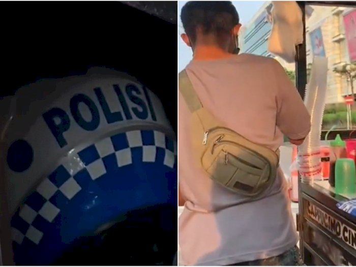 Viral Penjual Es Berbadan Kekar, Diduga Intel Nyamar, Ada Helm Polisi di Dalam Gerobaknya 