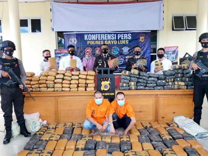 Hendak Edarkan 195 Kg Ganja ke Medan, Kakak Beradik di Aceh Diciduk Polisi
