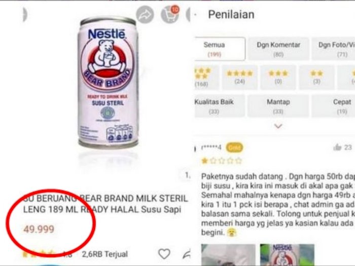 Viral, Susu Bear Brand Dijual Seharga Rp50 Ribu di Shopee, Netizen Sampai Tepuk Jidat!