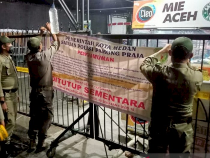 Langgar Prokes PPKM Mikro, Satgas Segel Sejumlah Warkop Aceh di Medan