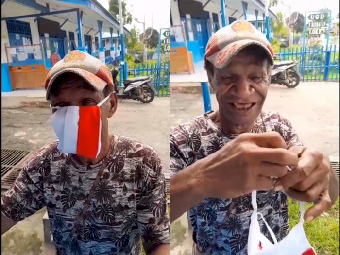 Pakai Masker Terbalik, Pria Ini Hampir Ubah Bendera Indonesia Jadi Polandia