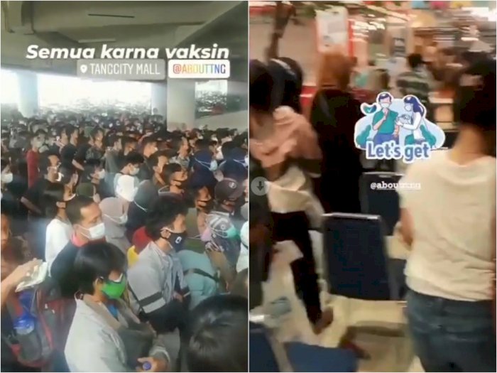 Viral Kerumunan Peserta Vaksin di Tangerang, Jalan Jongkok di Parkiran dan Tak Jaga Jarak