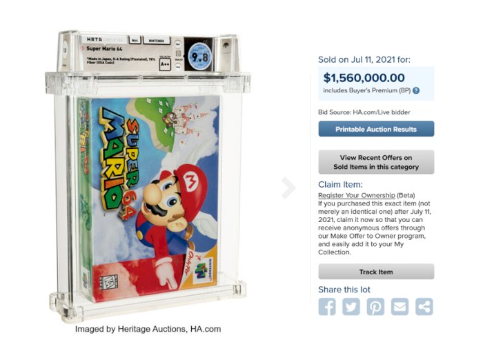 Game Super Mario 64 untuk NES Ini Berhasil Terjual Seharga Rp21 Miliar!