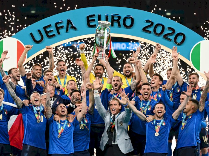 FOTO: Pesta Pora Kemenangan Italia di Euro 2020