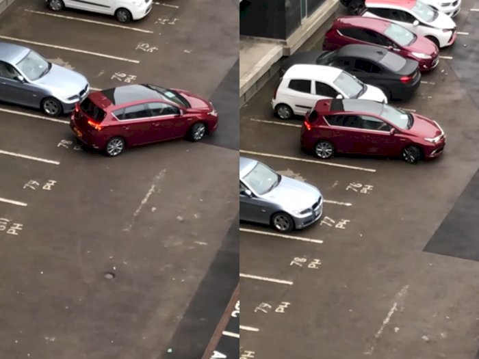 Video 'Parkir Terburuk' Setelah Pengemudi Gagal Berulang Kali Meletakkan Mobilnya