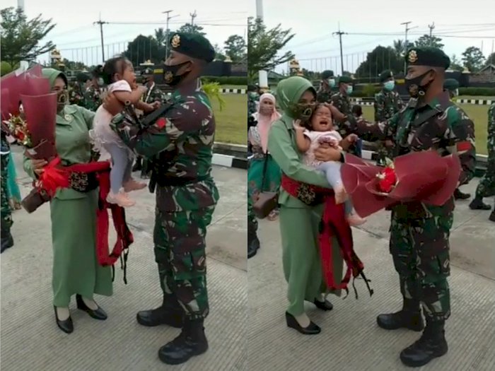Curhatan Istri Prajurit TNI Ditinggal saat Hamil, Anak Menangis Jumpa Ayahnya Pertama Kali