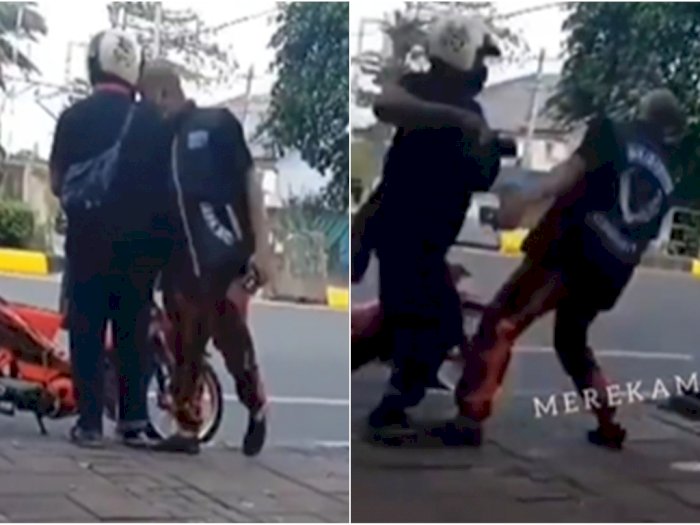 Sok Keras Adu Kepala, Pria Bercelana Loreng Tumbang Dipukul Lawannya di Stasiun Kramat