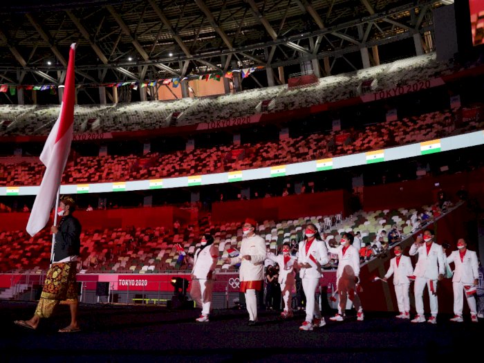 Kontingen Indonesia Tampil Gagah Saat Upacara Pembukaan Olimpiade Tokyo 2020