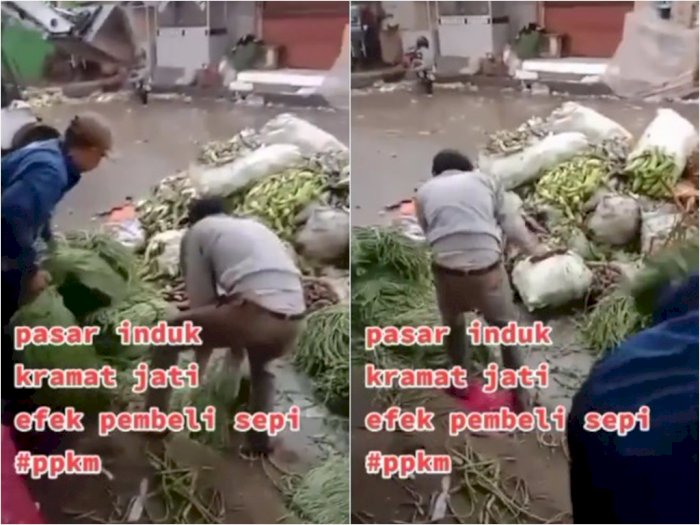 Pedagang Pasar Induk Kramat Jati Buang Sayur Jualannya ke Tempat Sampah, Dampak PPKM