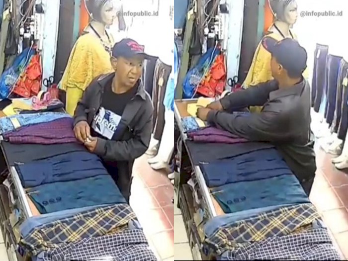 Detik-detik Pria Curi Ponsel Pegawai Toko di Pasar Aur Kuning Bukittinggi, Terekam CCTV