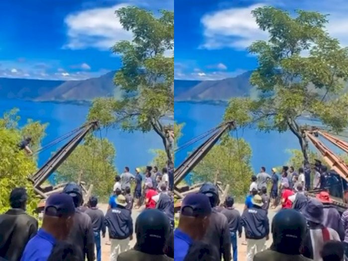 Ada Video Proses Evakuasi Mobil Jatuh di Danau Toba, Netizen Malah Salfok ke Pemandangan