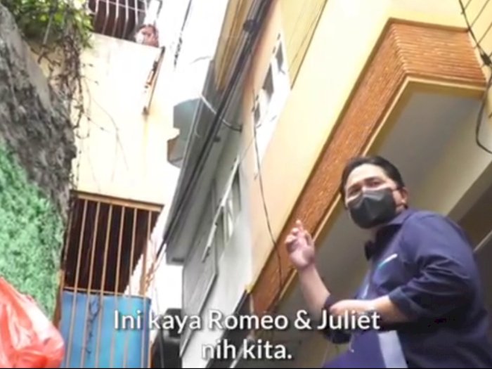 Mirip Romeo Juliet, Erick Thohir Antarkan 'Bunga' untuk Staf BUMN yang Tengah Isoman