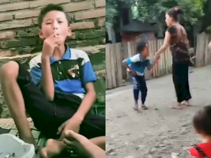 Viral Video Bocah Ngerokok dengan Gaya Sangar, Berujung 'Dikeplak' Ibunya Sampai Nangis